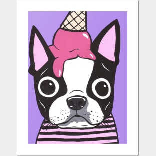 Boston Terrier Ice Cream Posters and Art